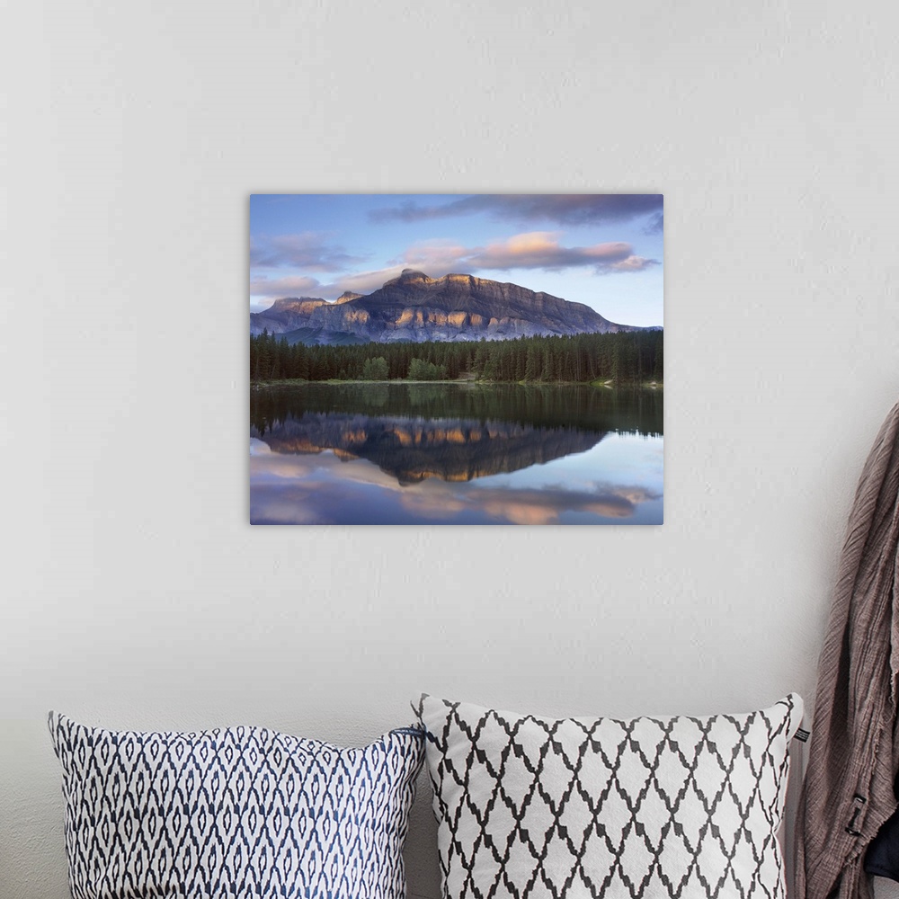 A bohemian room featuring Tim Fitzharris-7459-Mt Rundle Johnson Lake Banff Natl Park Alberta