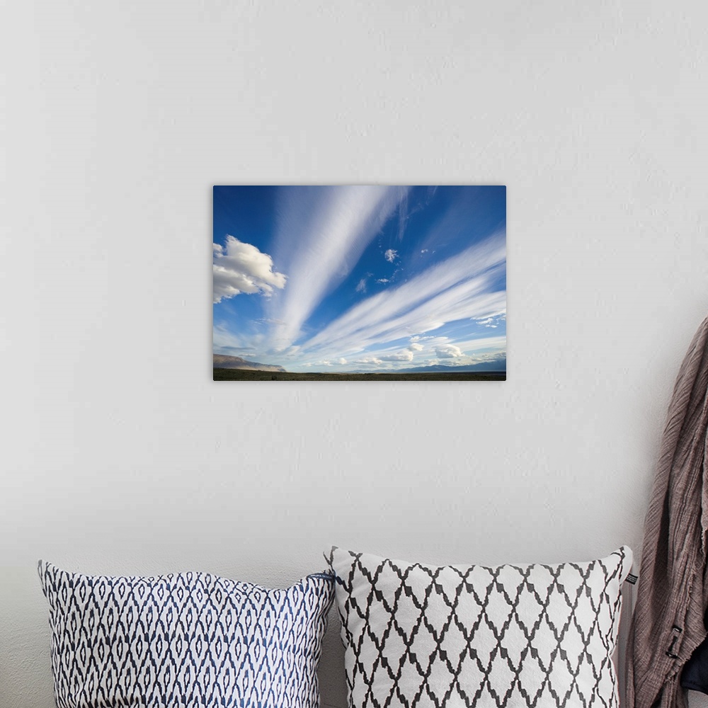 A bohemian room featuring Lenticular and Cumulus Clouds Patagonia