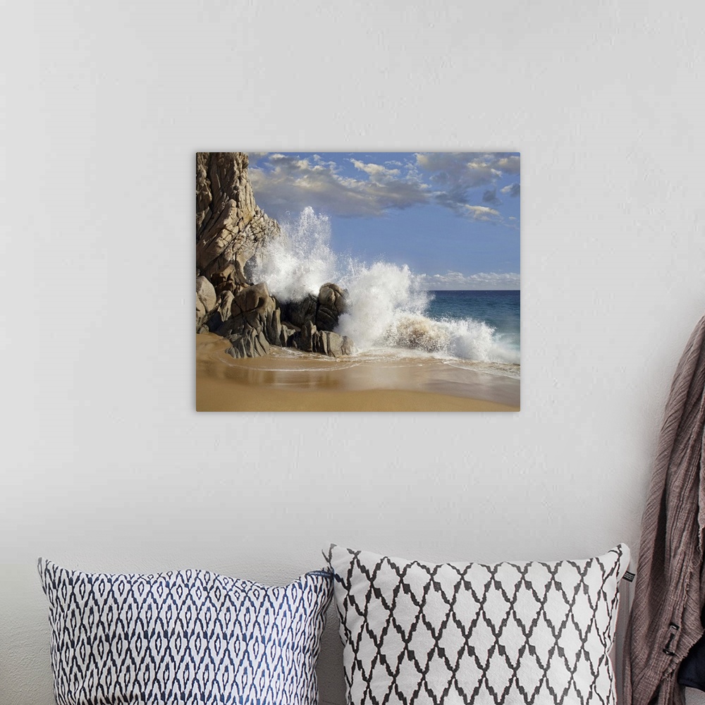 A bohemian room featuring Lover's Beach with crashing waves, Cabo San Lucas, Mexico