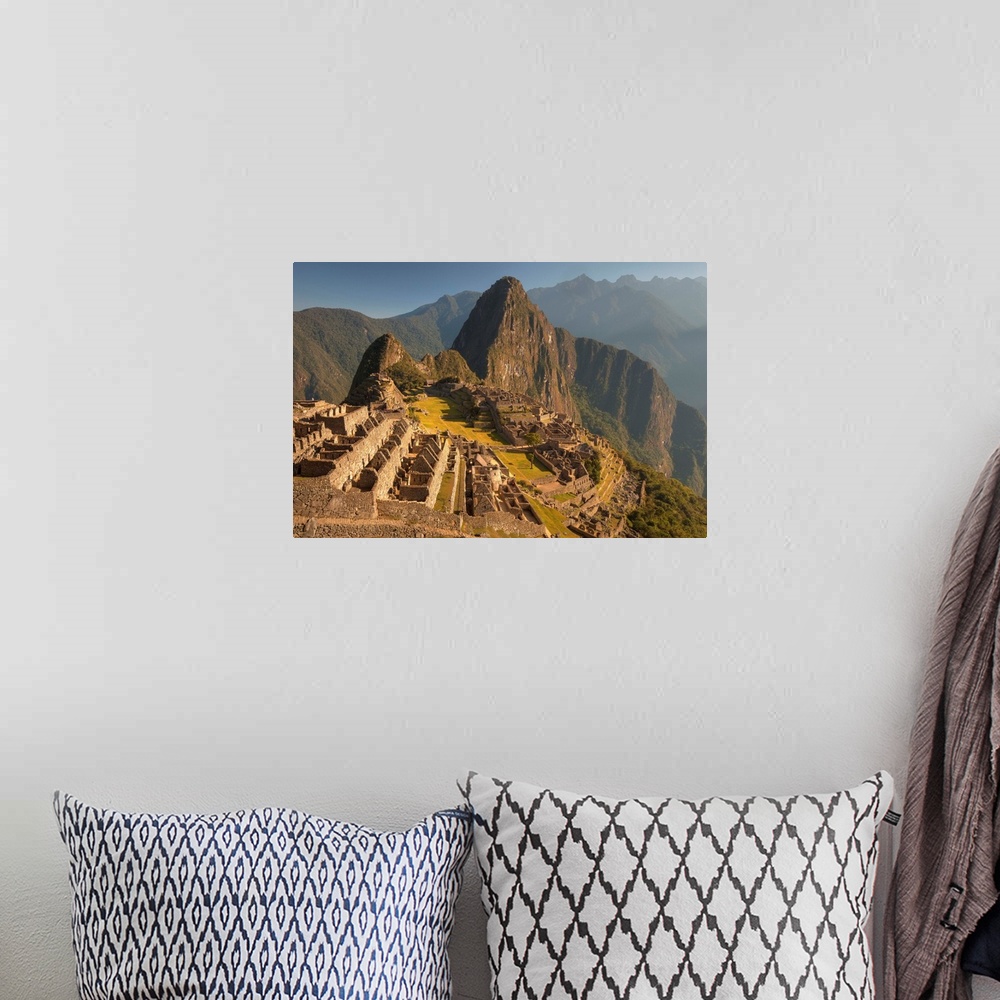 A bohemian room featuring Macchu Picchu, 'lost' city of the Incas, dawn above Urubamba valley, sacred valley of the Incas, ...