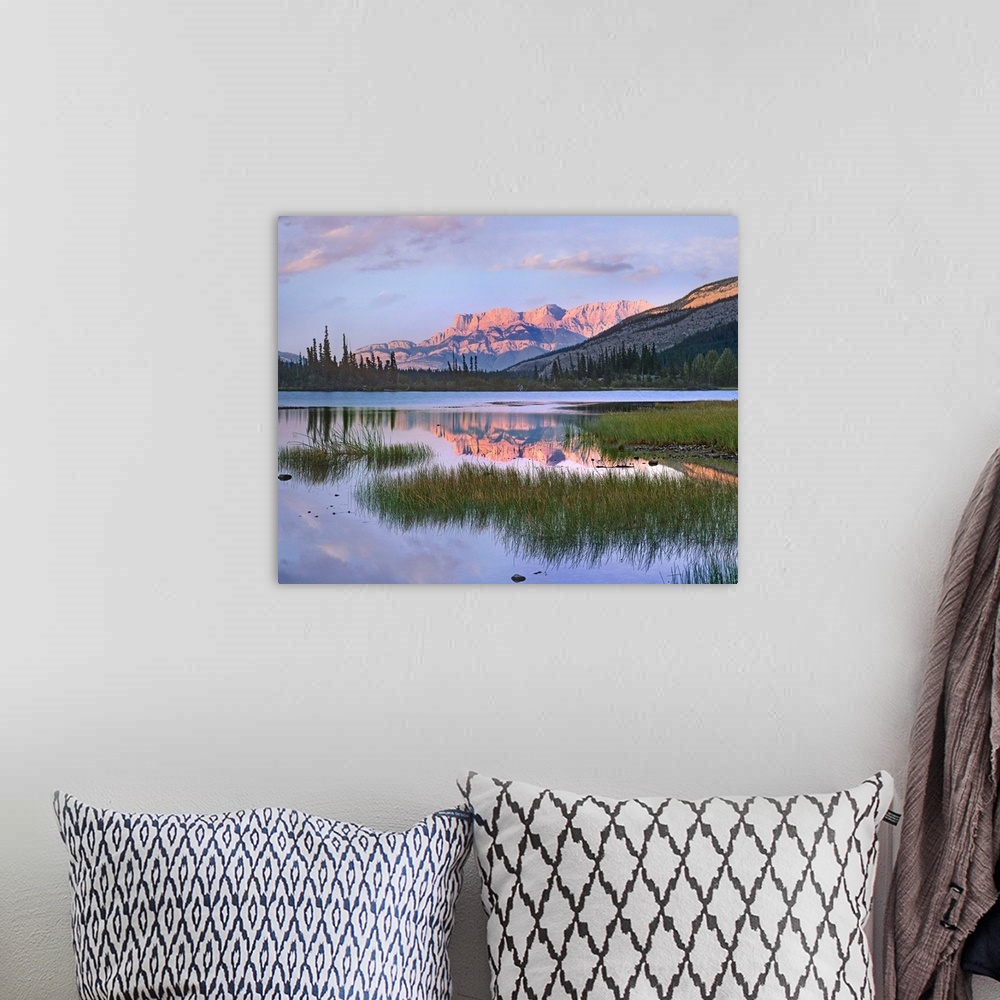 A bohemian room featuring Miette Range and Talbot Lake, Jasper National Park, Canada