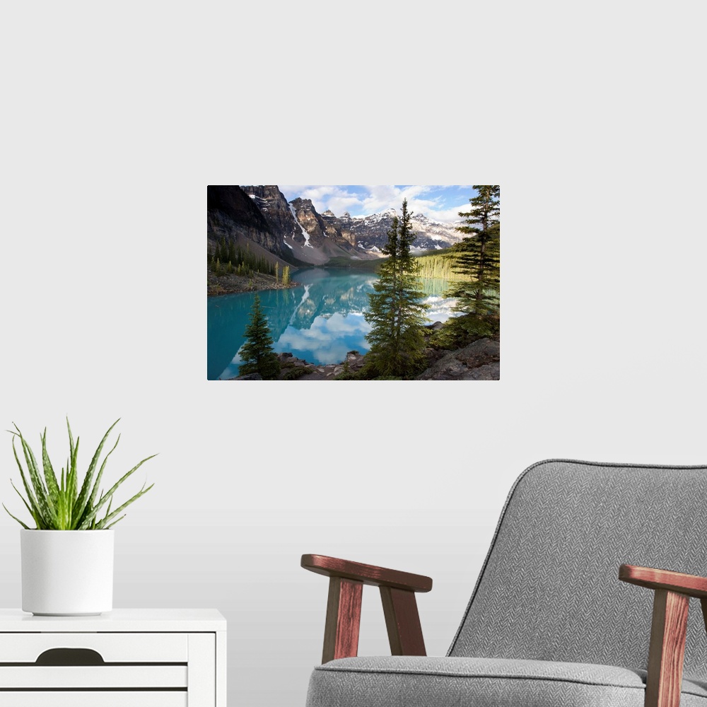 A modern room featuring Moraine Lake in the Valley of the Ten Peaks, Banff National Park, Alberta, Canada