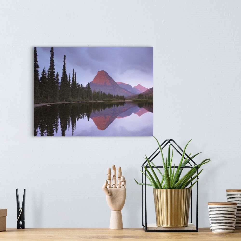 A bohemian room featuring Mount Sinopah reflected in Two Medicine Lake, Glacier National Park, Montana