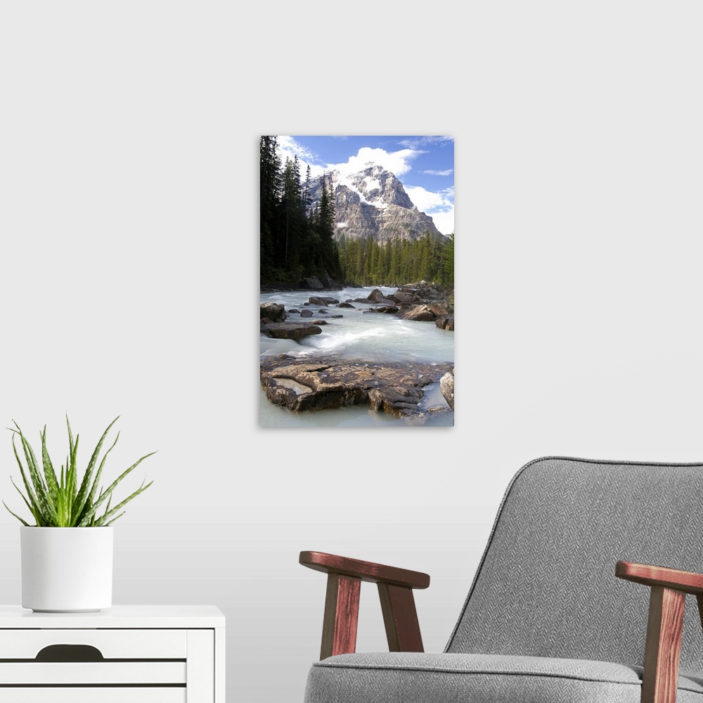 A modern room featuring Mount Stephen and Yoho River, Yoho National Park, British Columbia, Canada