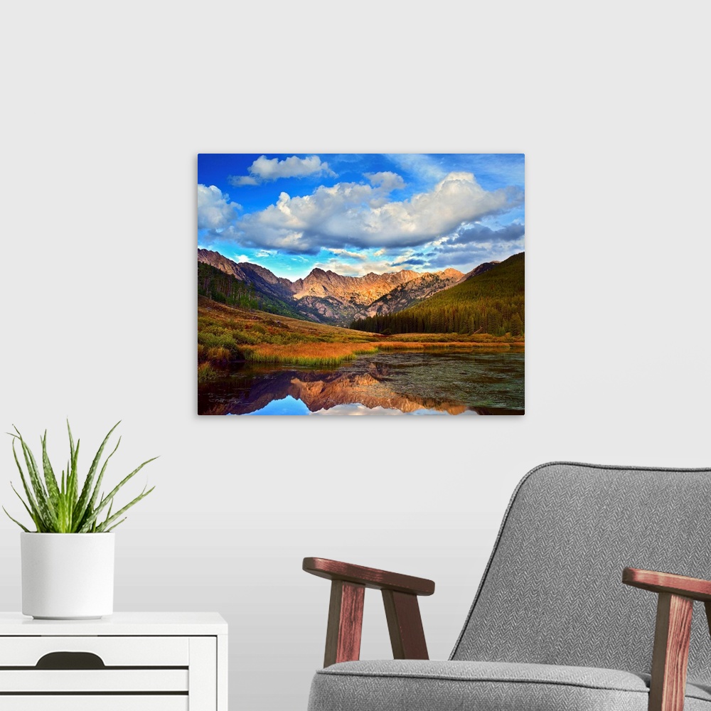 A modern room featuring Mt Powell and Piney Lake, Colorado