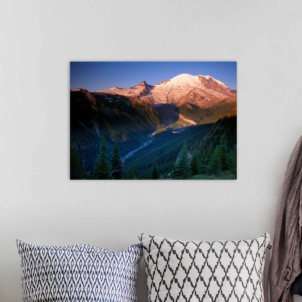 A bohemian room featuring Mt Rainier seen at sunrise, Mt Rainier National Park, Washington
