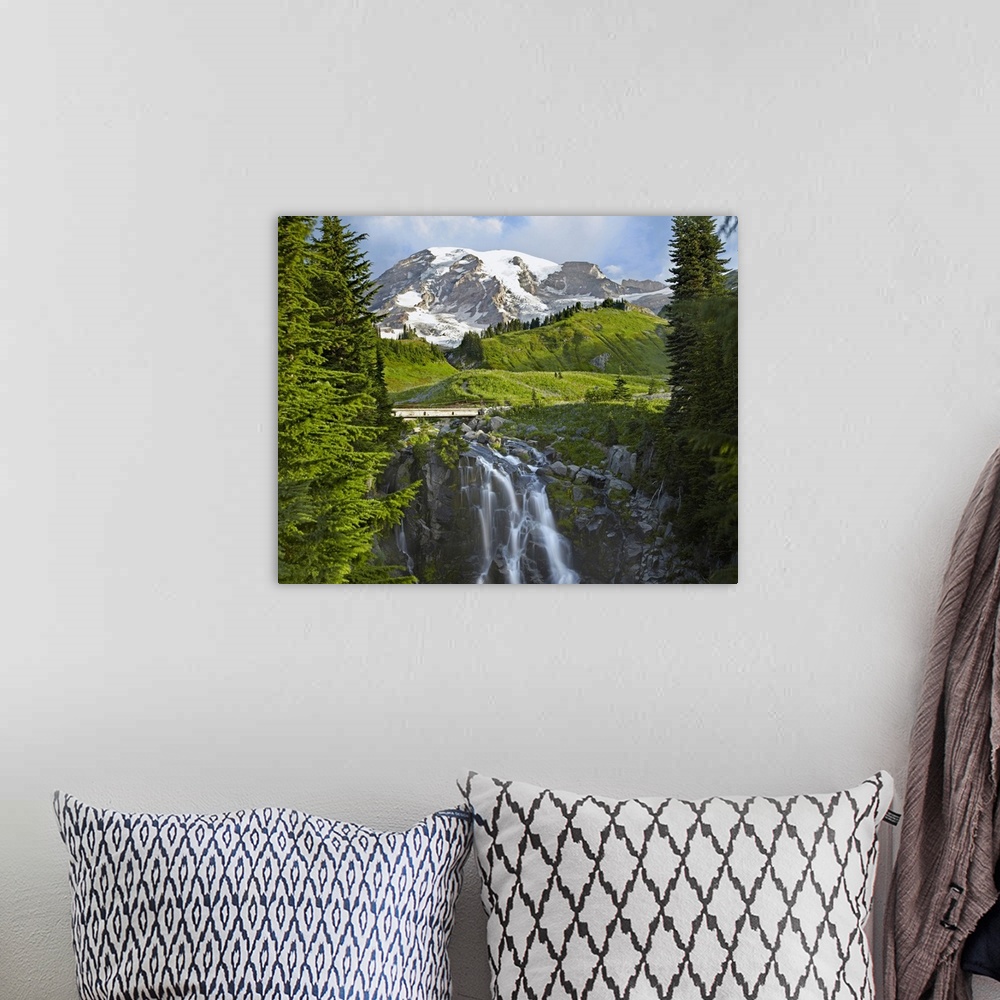 A bohemian room featuring Myrtle Falls and Mount Rainier, Mount Rainier National Park, Washington