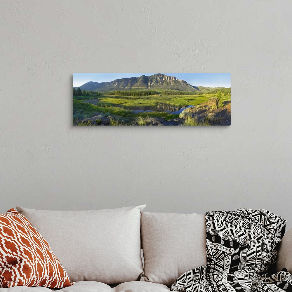 A bohemian room featuring Panorama view of Windy Mountain, Wyoming