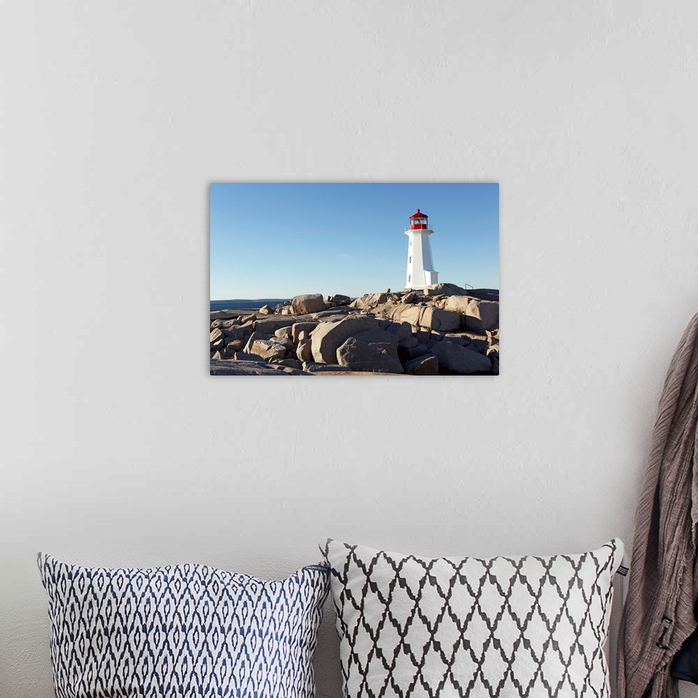 A bohemian room featuring Peggys Point Lighthouse, Nova Scotia, Canada