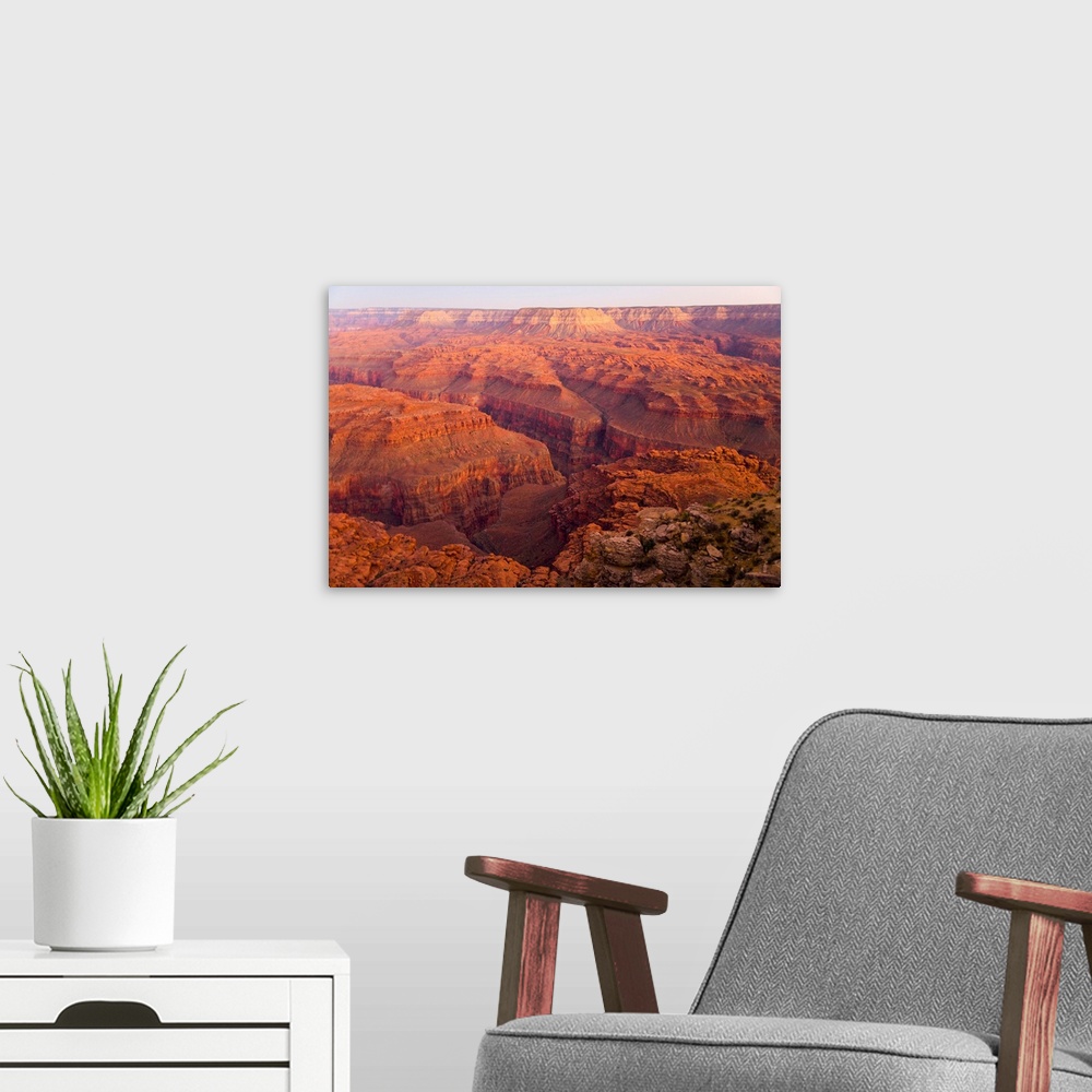 A modern room featuring Red Sandstone Kanab Pt Grand Canyon