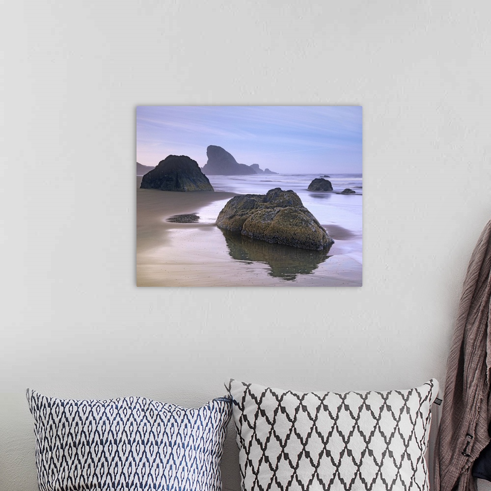 A bohemian room featuring Sea stack and boulders at Meyers Creek Beach, Oregon