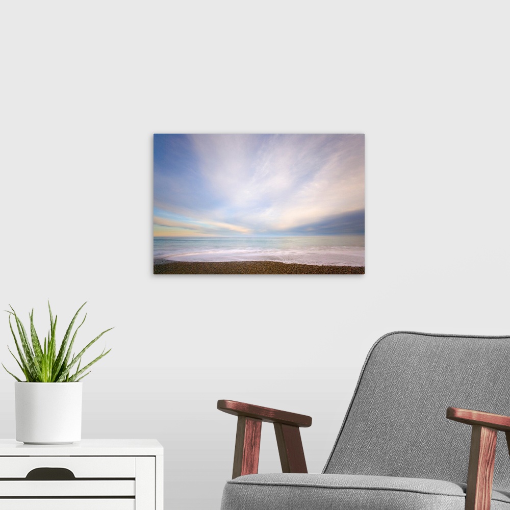 A modern room featuring Sunrise Surf South Island NZ
