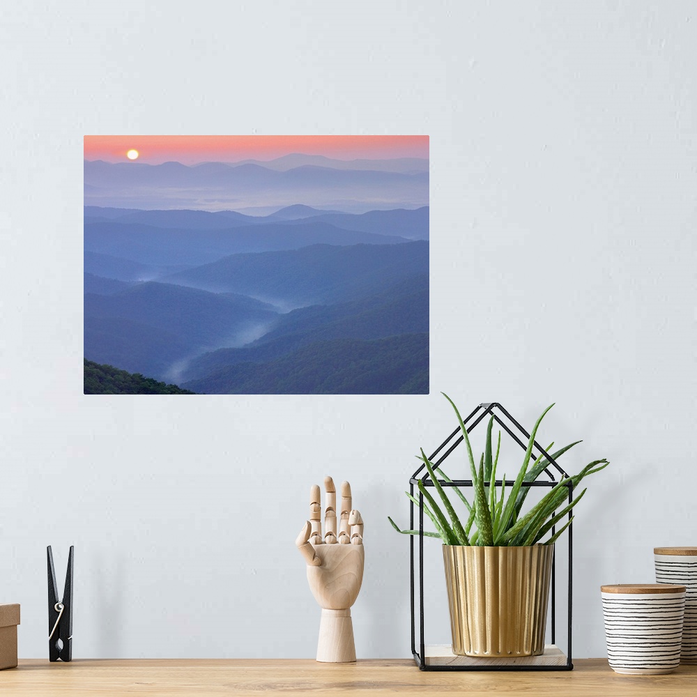 A bohemian room featuring Sunset over the Pisgah National Forest from the Blue Ridge Parkway, North Carolina