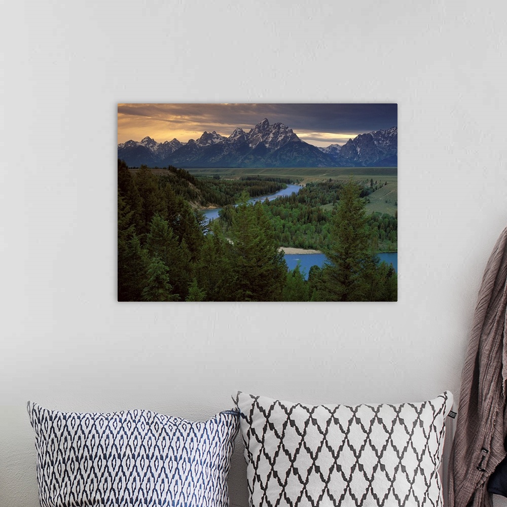 A bohemian room featuring Teton Range at Snake River Overlook, Grand Teton National Park, Wyoming