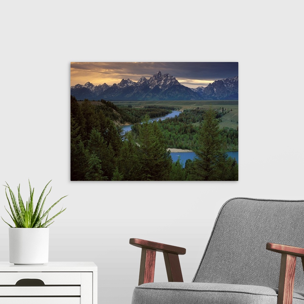 A modern room featuring Teton Range at Snake River Overlook, Grand Teton National Park, Wyoming