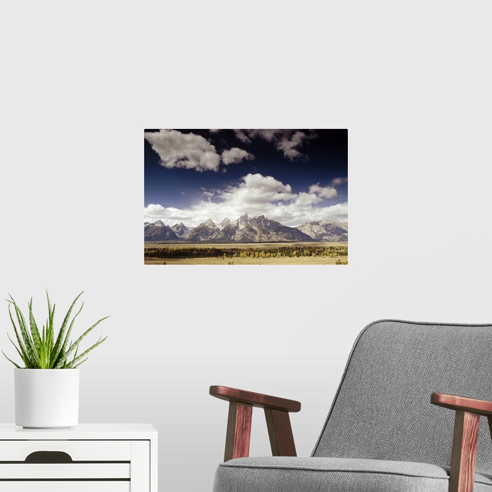 A modern room featuring Teton Range, Snake River Valley, Grand Teton National Park, Wyoming