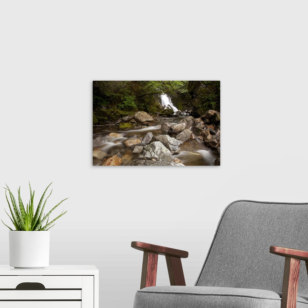 A modern room featuring Unnamed waterfall along South Tongass Highway, Ketchikan, Alaska, USA