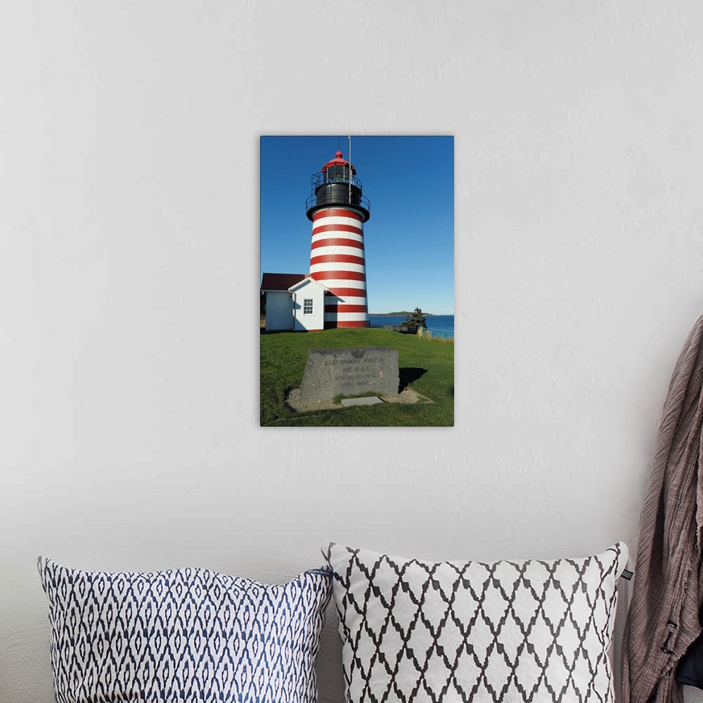 A bohemian room featuring Lighthouse at West Quoddy Maine,easternmost point in United States