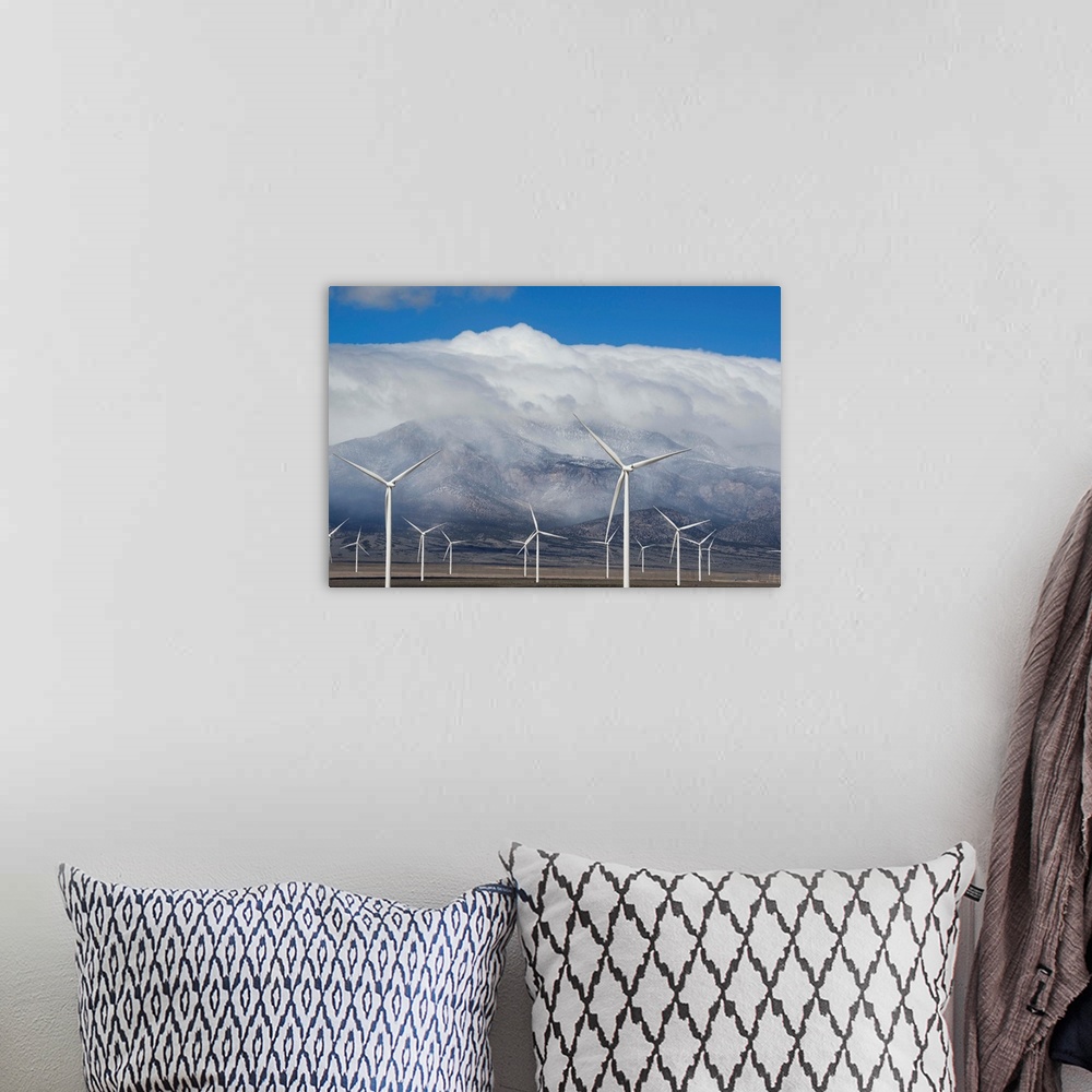 A bohemian room featuring Wind turbines, Schell Creek Range, Nevada.