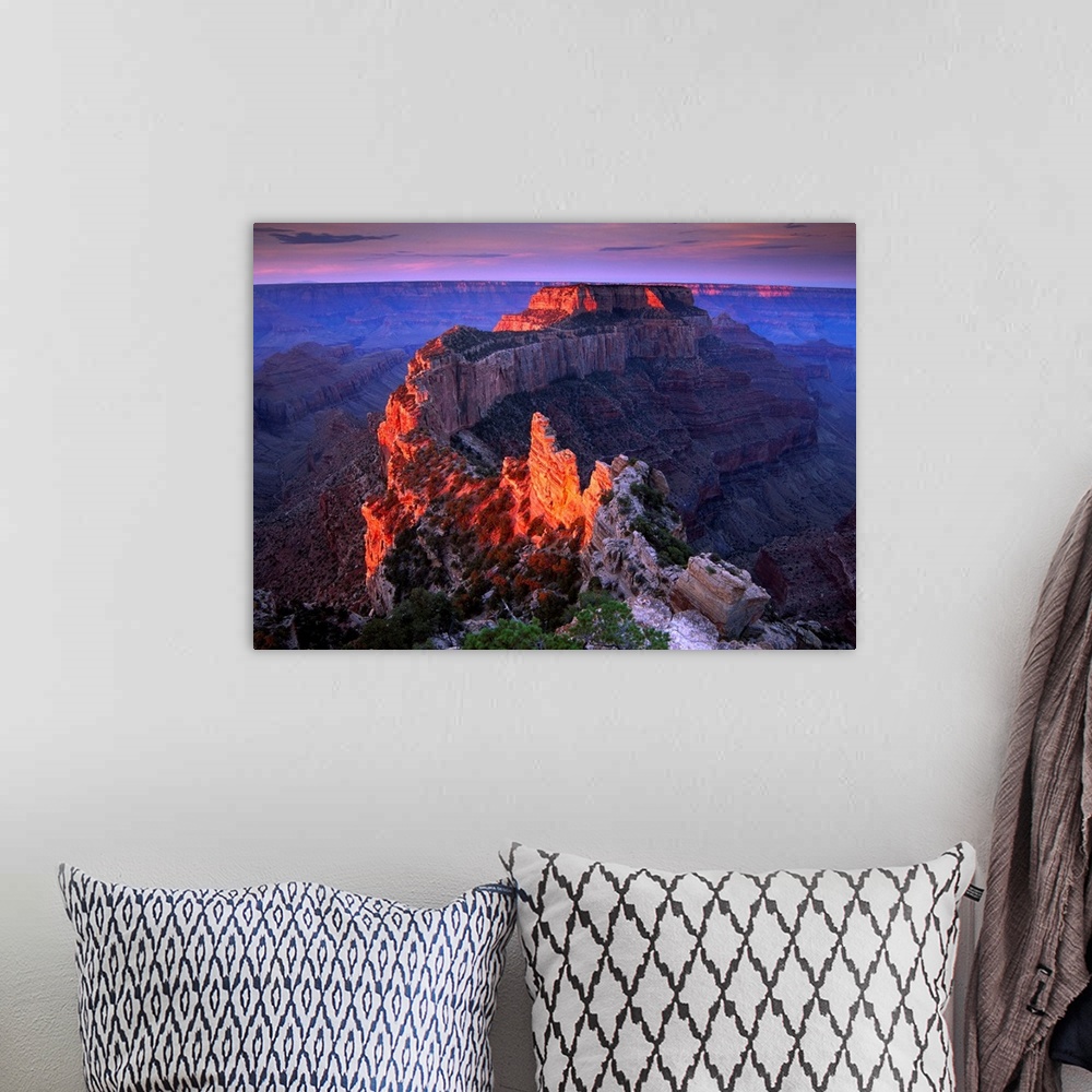 A bohemian room featuring Wotans Throne at sunrise from Cape Royal, Grand Canyon National Park, Arizona