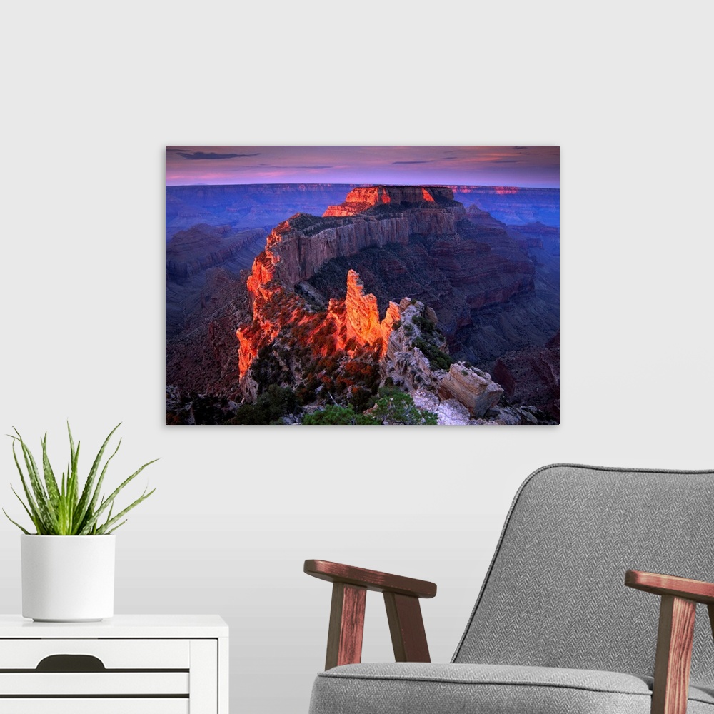 A modern room featuring Wotans Throne at sunrise from Cape Royal, Grand Canyon National Park, Arizona