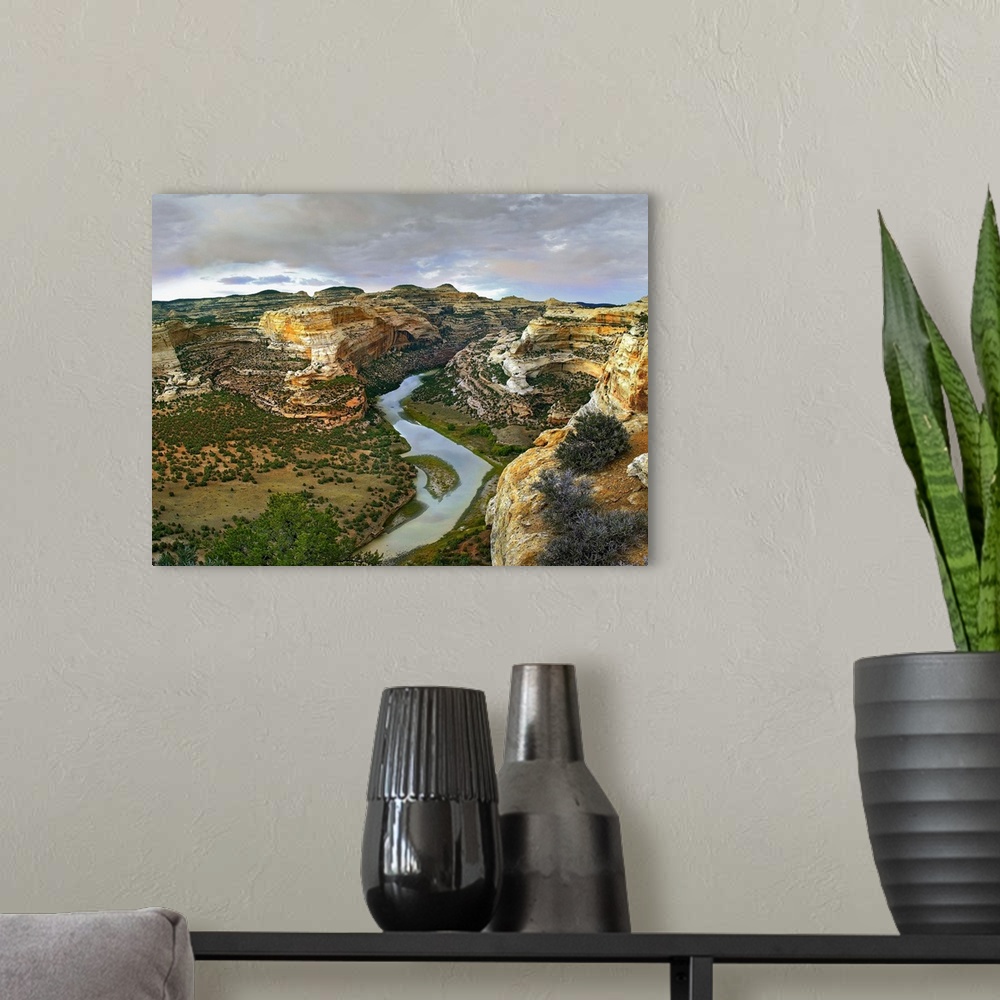 A modern room featuring Yampa River flowing through canyons, Dinosaur National Monument, Colorado