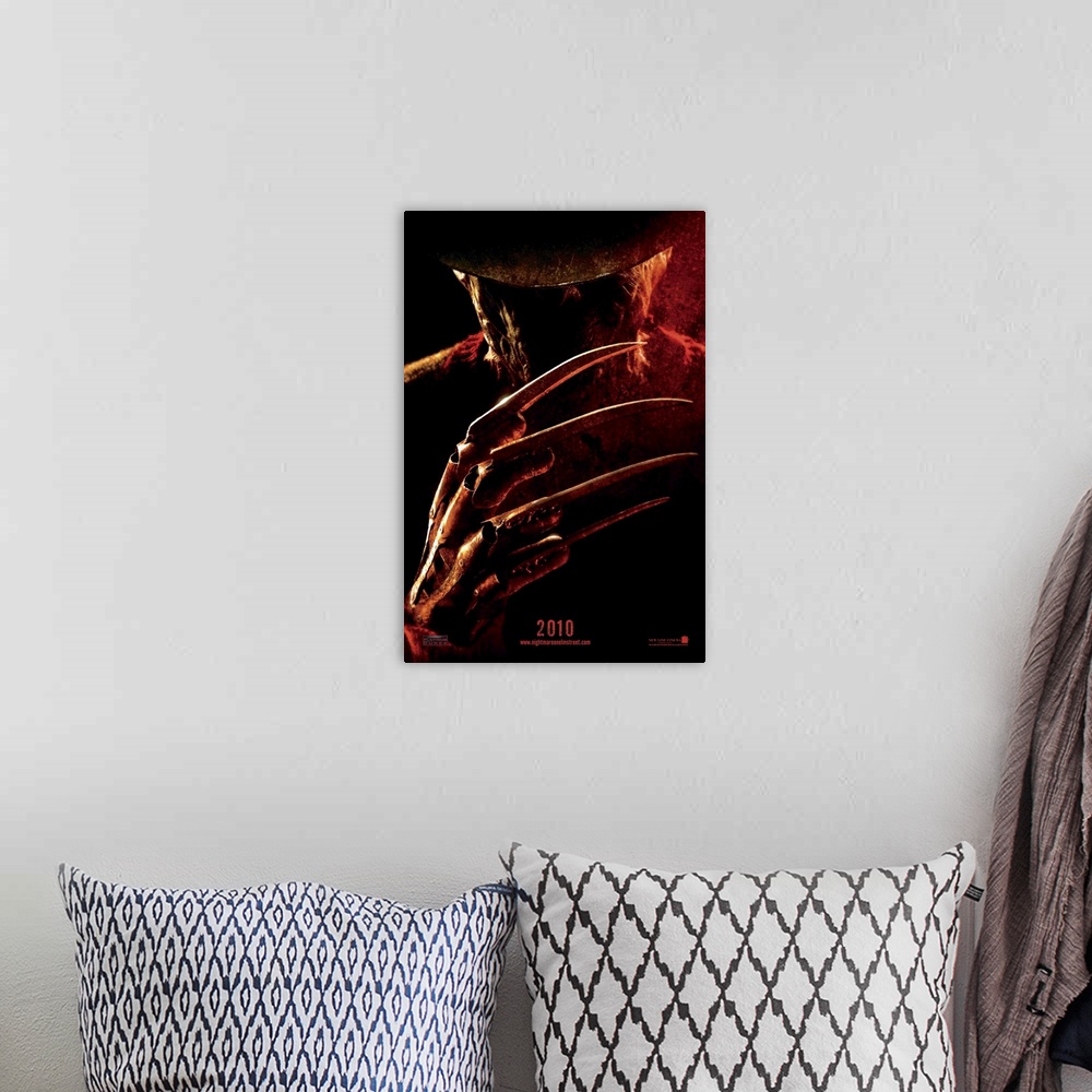 A bohemian room featuring A re-imagining of the horror icon Freddy Krueger, a serial-killer who wields a glove with four bl...
