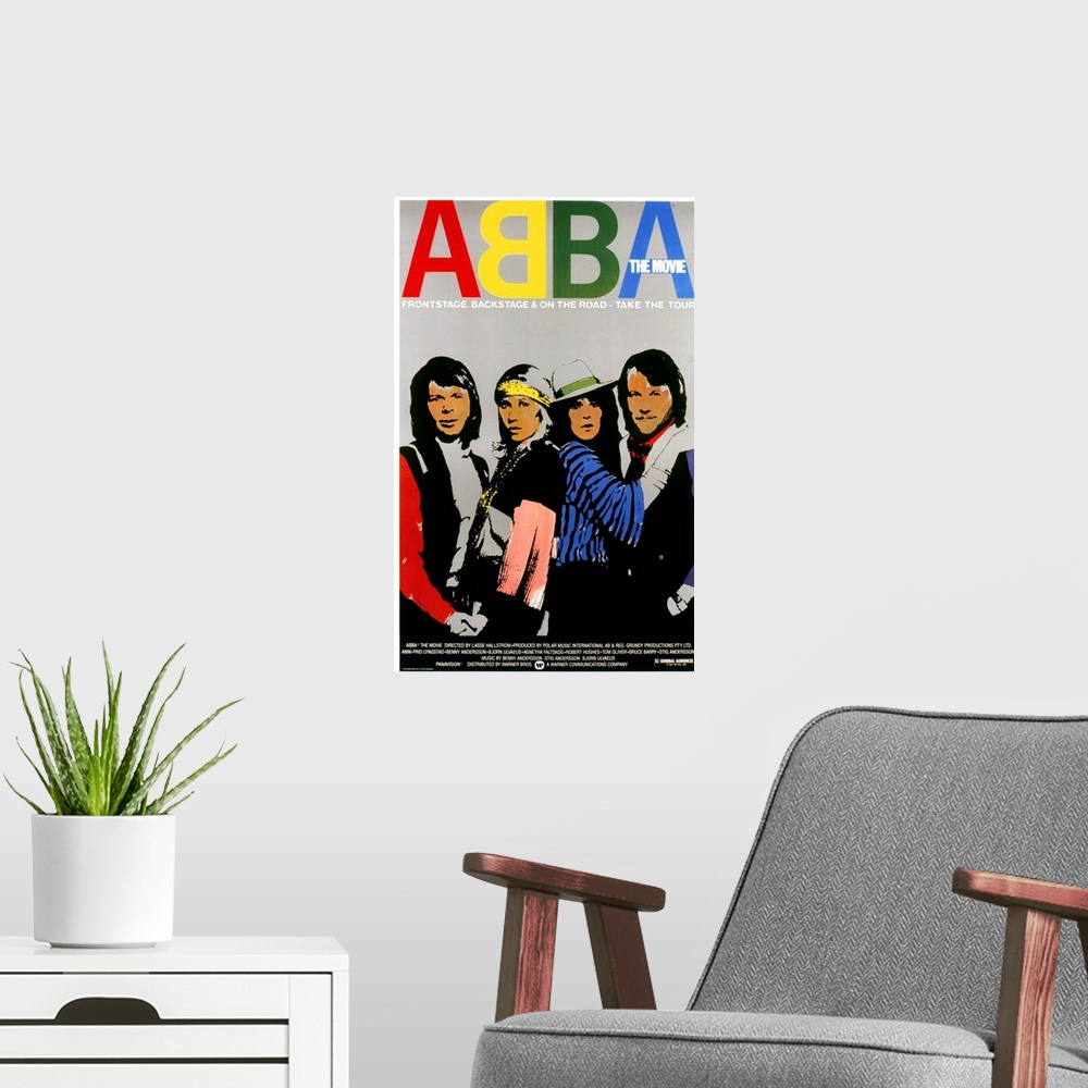 A modern room featuring Movie detailing ABBA's mega-successful tour of Australia during mid-1977. While it mostly contain...