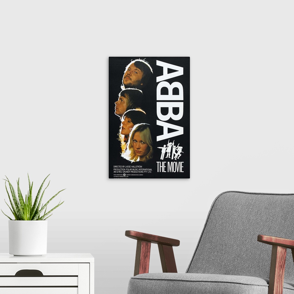 A modern room featuring Movie detailing ABBA's mega-successful tour of Australia during mid-1977. While it mostly contain...
