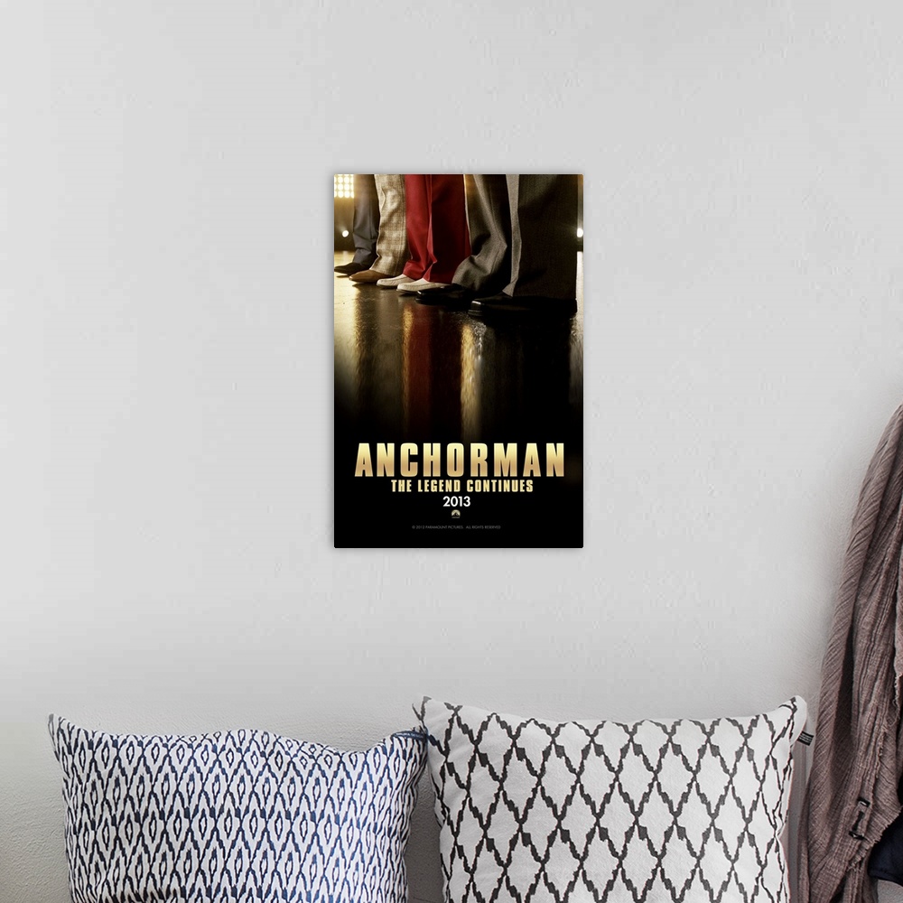A bohemian room featuring Anchorman: The Legend Continues - Movie Poster