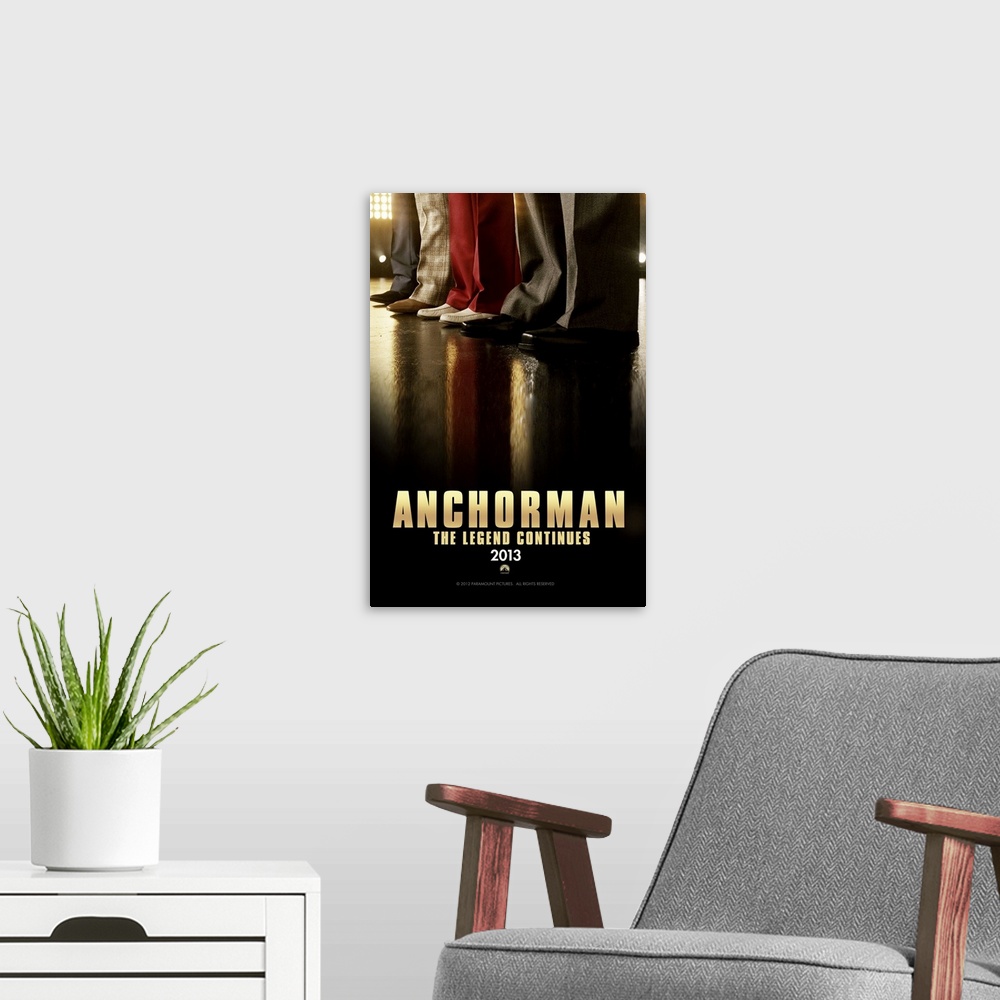 A modern room featuring Anchorman: The Legend Continues - Movie Poster