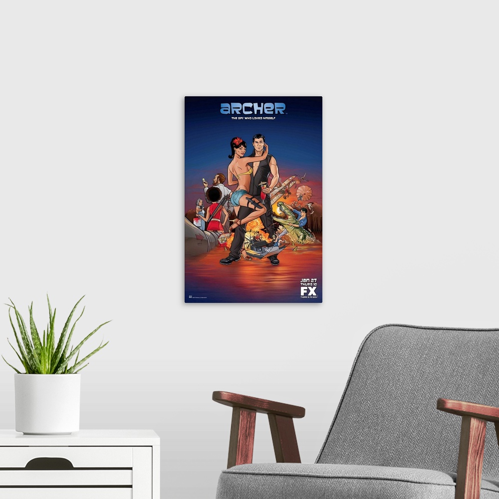 A modern room featuring Archer - TV Poster