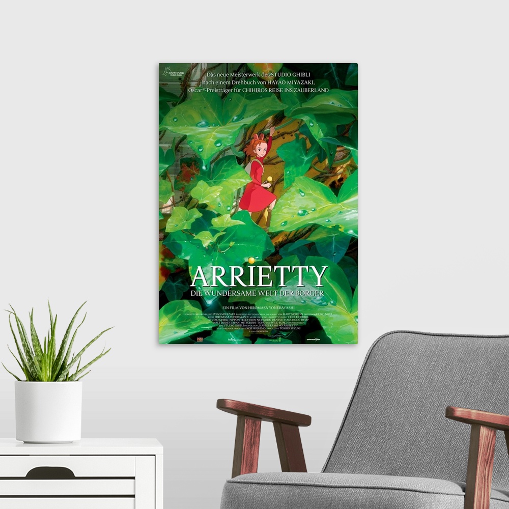 A modern room featuring Arrietty - Movie Poster - German