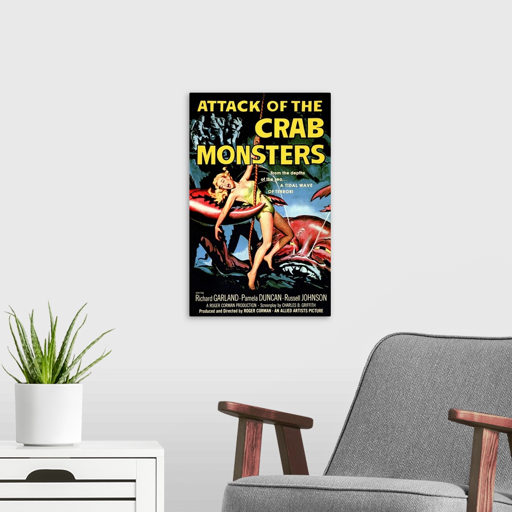 A modern room featuring Attack of the Crab Monsters (1957)