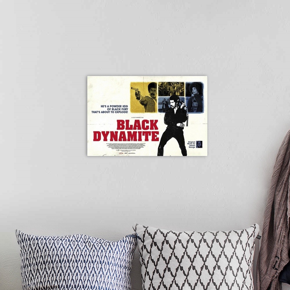 A bohemian room featuring This is the story of 1970s African-American action legend Black Dynamite. The Man killed his brot...