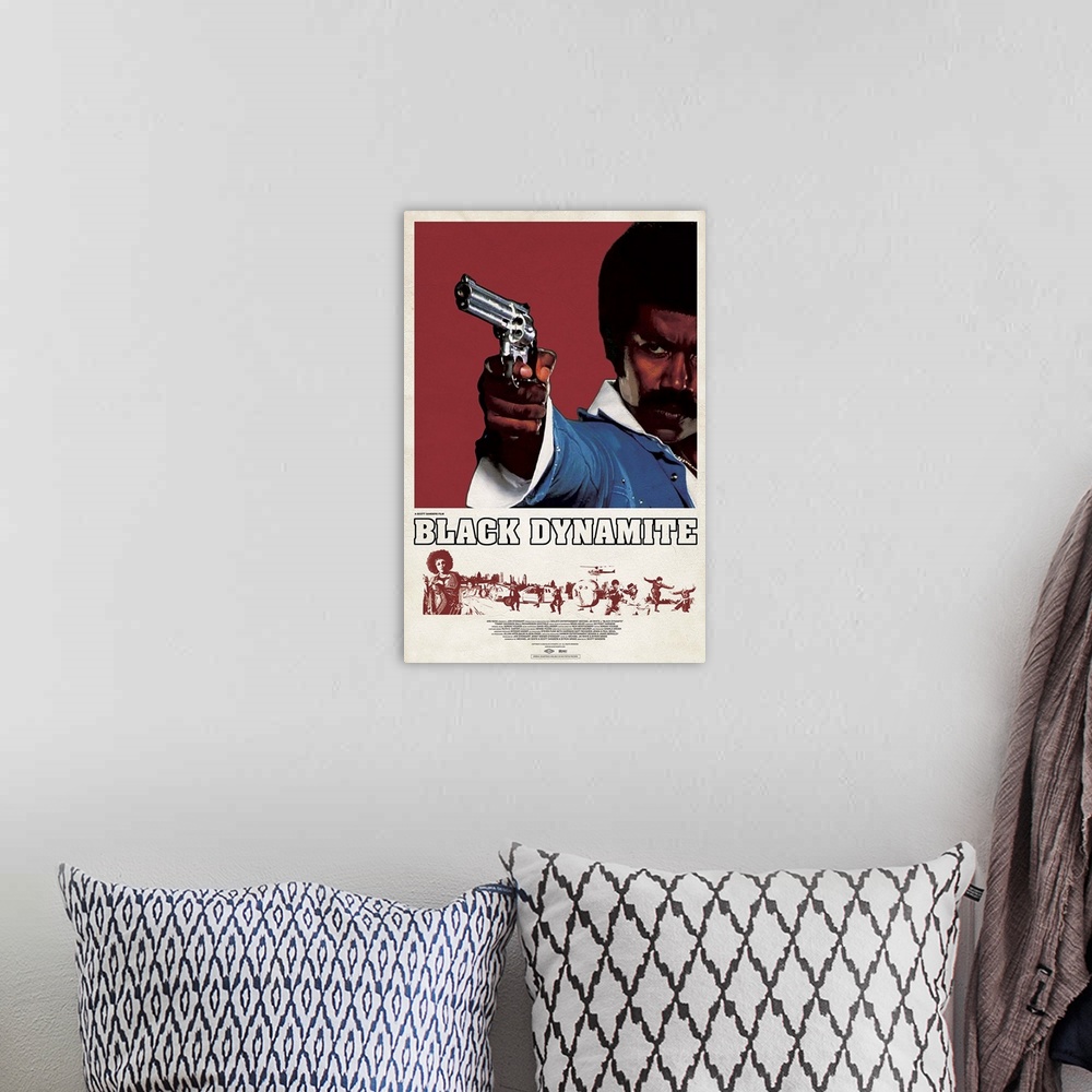 A bohemian room featuring Black Dynamite - Movie Poster