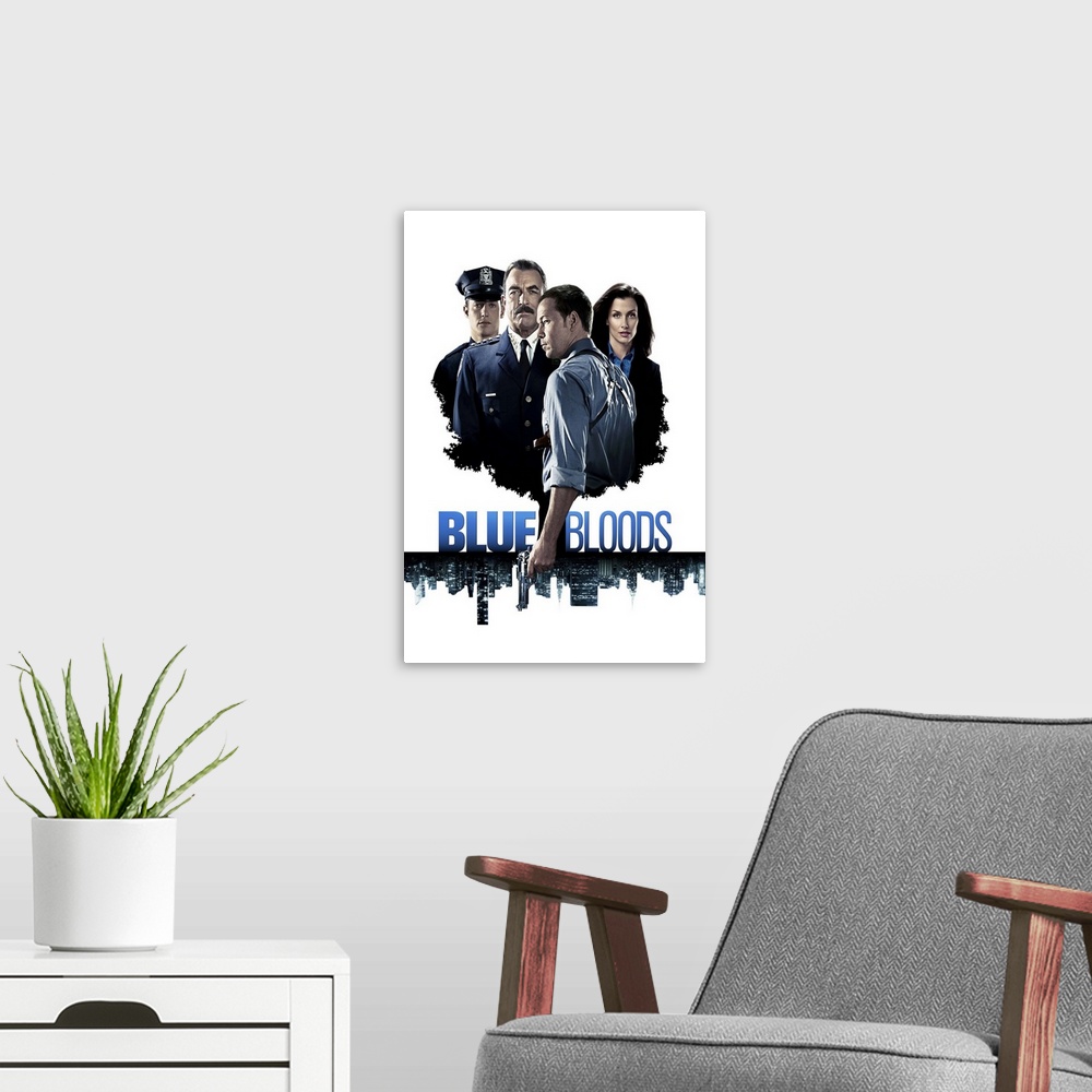 A modern room featuring Blue Bloods - TV Poster