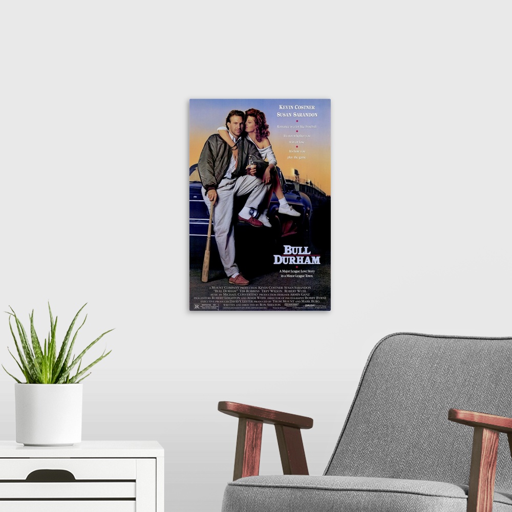 A modern room featuring Lovable American romantic comedy, dealing with a very minor minor-league team and three of its cu...