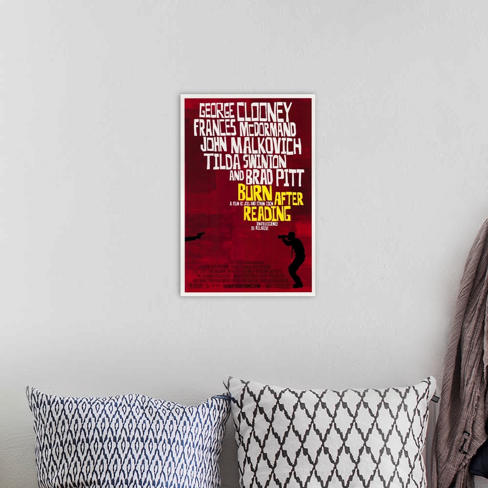 A bohemian room featuring Burn After Reading - Masterprint Poster