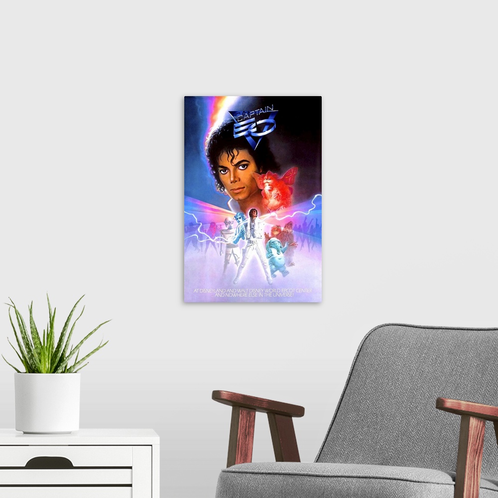 A modern room featuring Captain EO (1986)