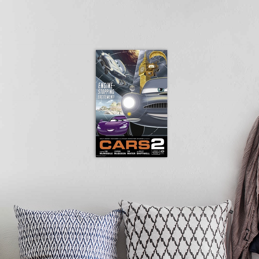 A bohemian room featuring Cars 2 - Movie Poster