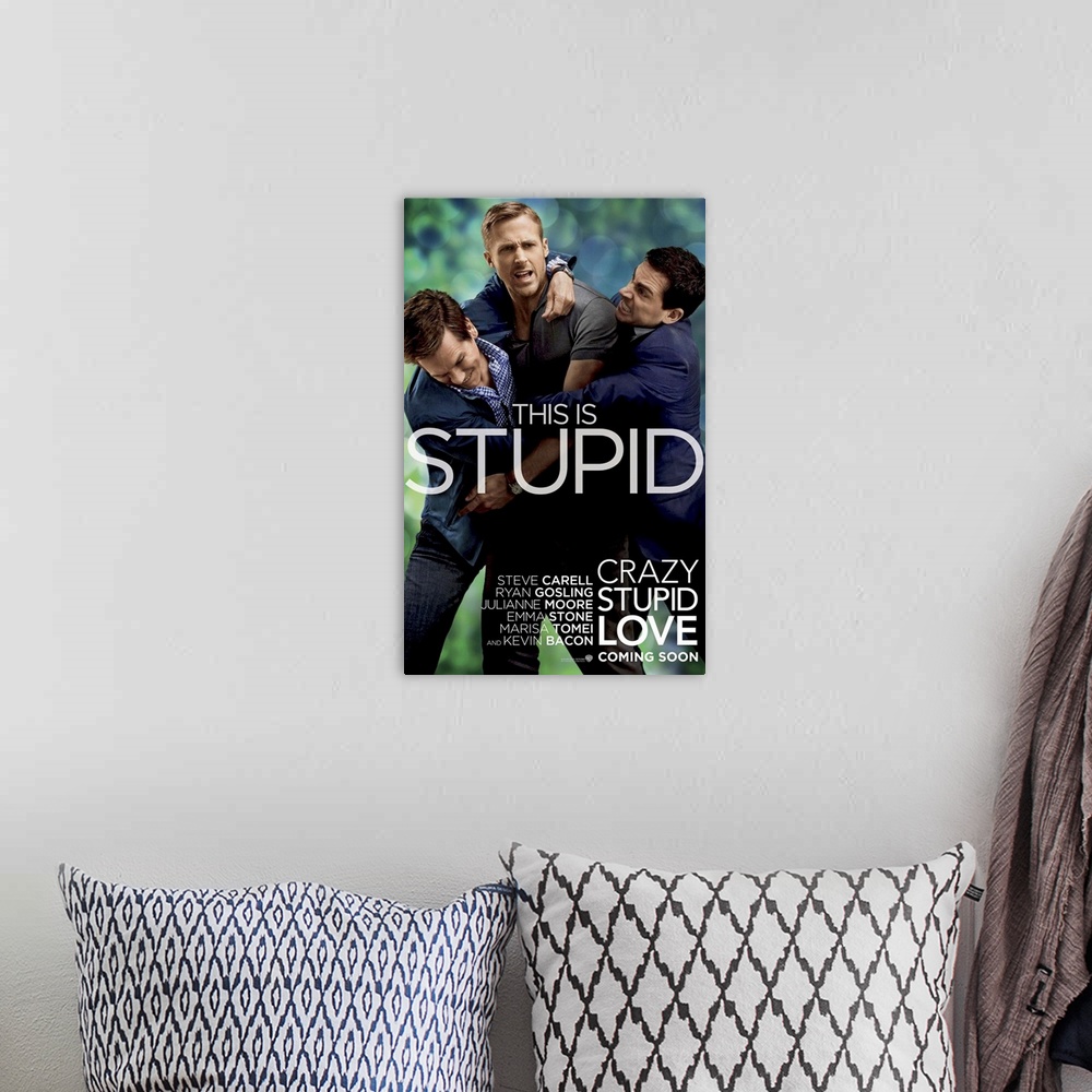 A bohemian room featuring Crazy, Stupid, Love - Movie Poster