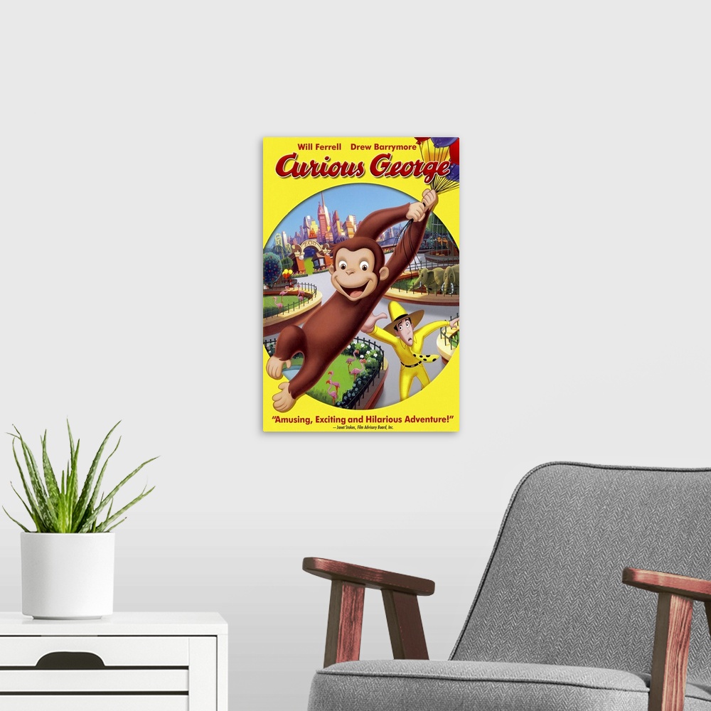 A modern room featuring Curious George (2006)