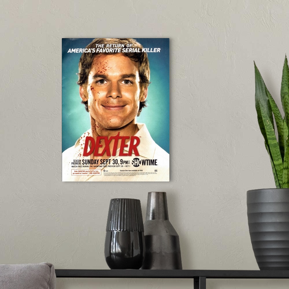 A modern room featuring During the day, Dexter Morgan is a jovial employee in the Miami Metropolitan Police Department's ...