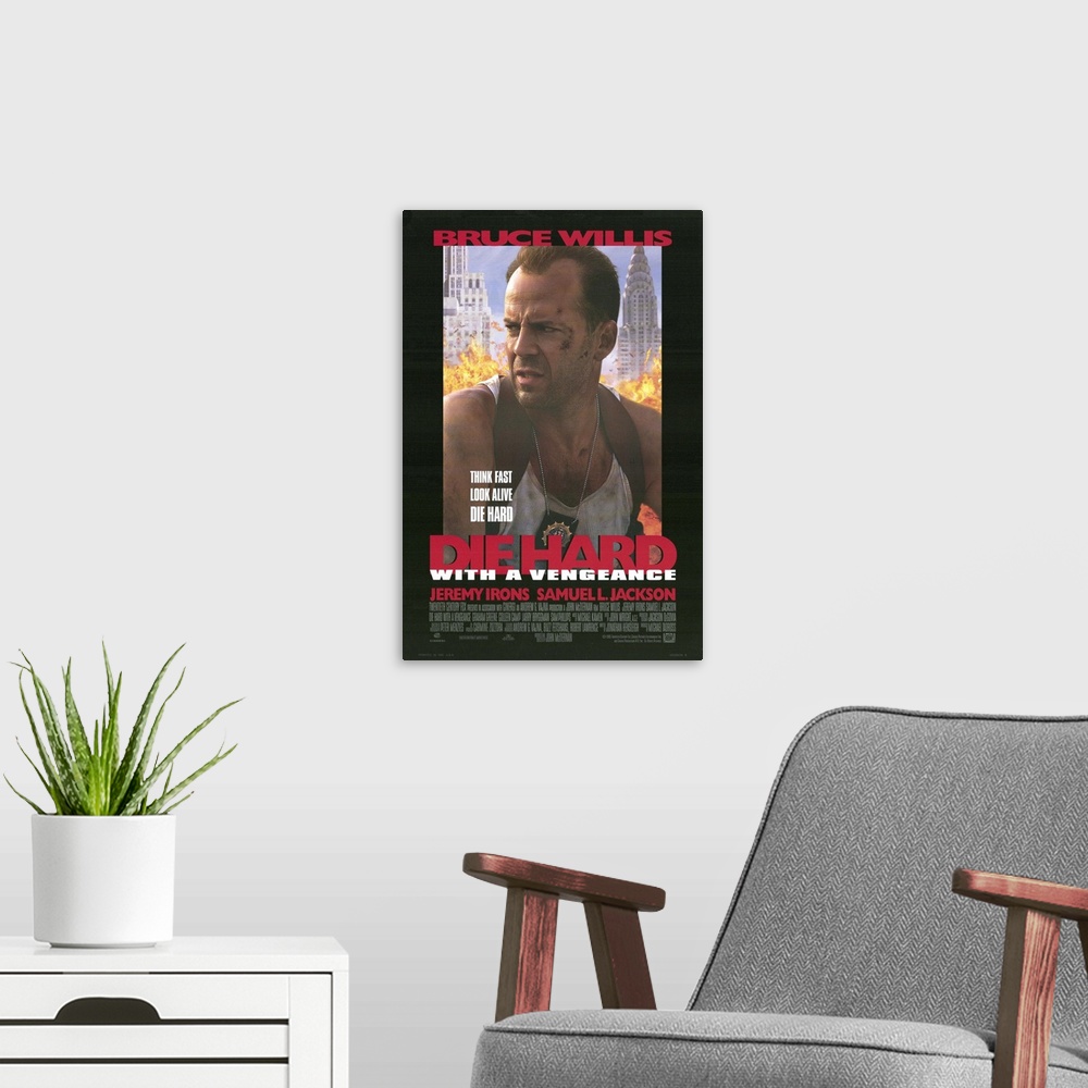 A modern room featuring Third time is not a charm in the Die Hard series. McClane (Willis) is back home in the Big Apple ...