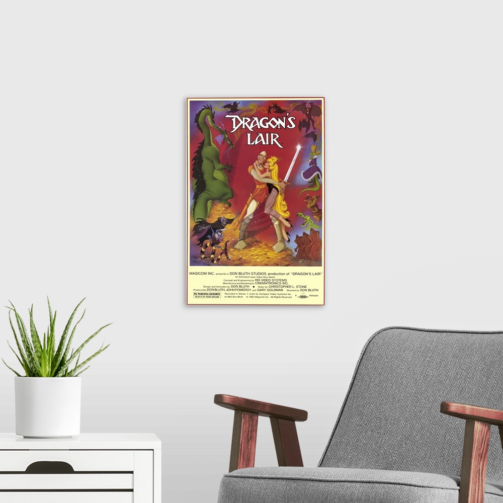 A modern room featuring Dragons Lair (1983)