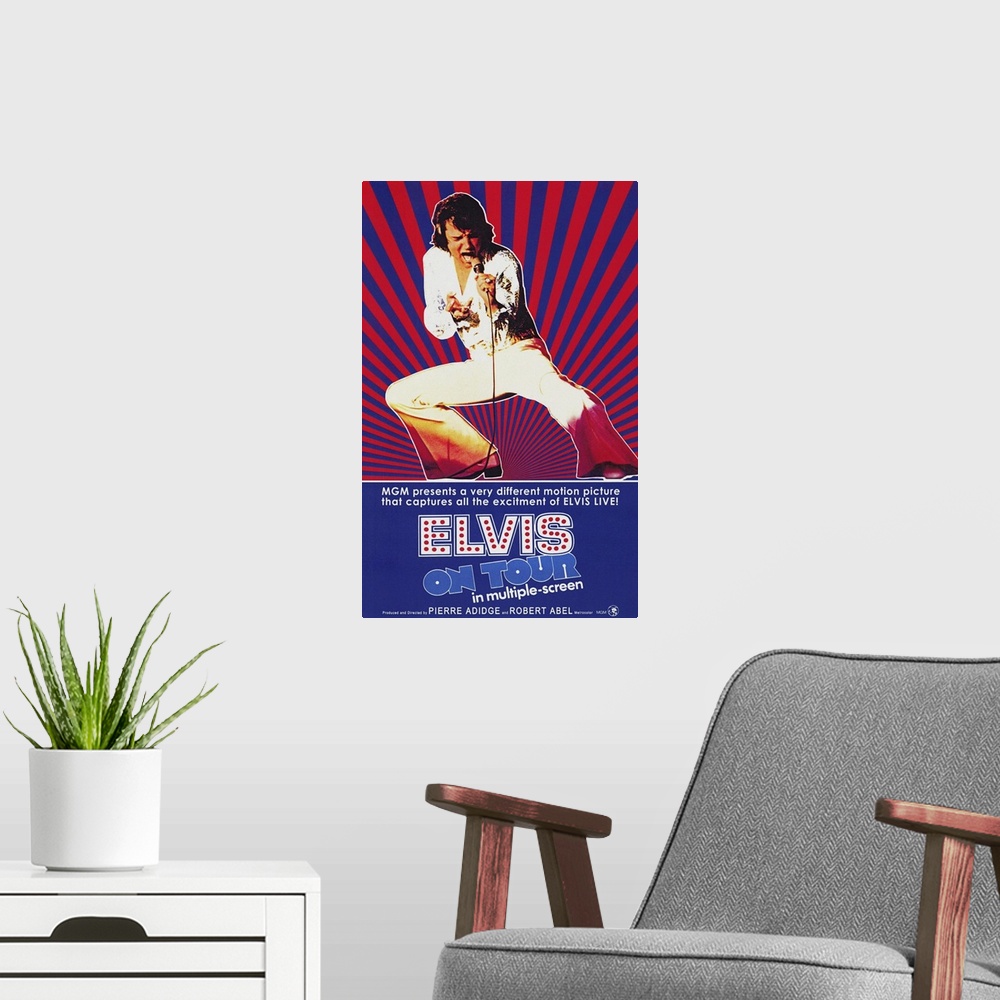 A modern room featuring Elvis On Tour (1972)