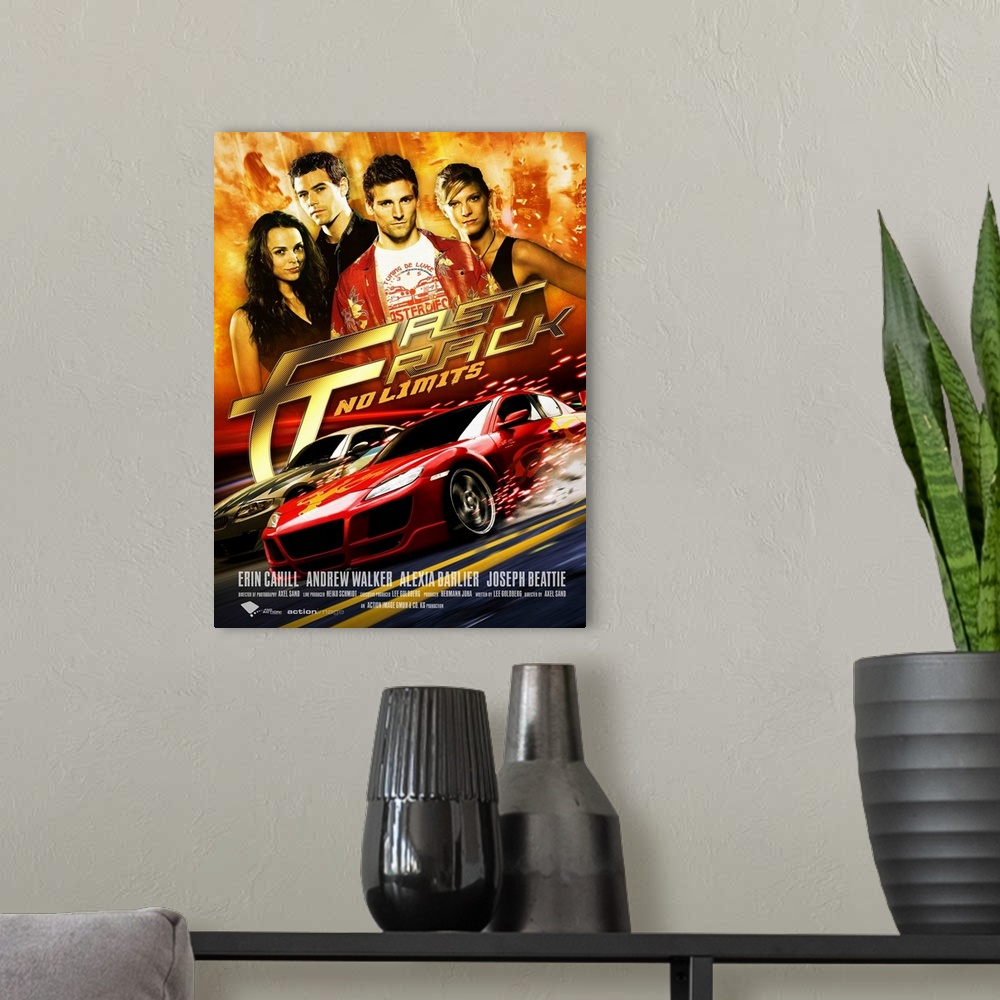 A modern room featuring Fast Track: No Limits - Movie Poster