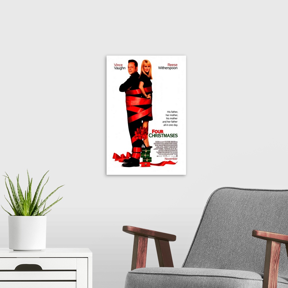 A modern room featuring Four Christmases - Movie Poster