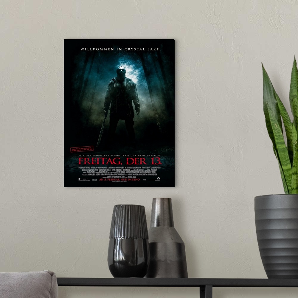 A modern room featuring Friday the 13th - Movie Poster - German